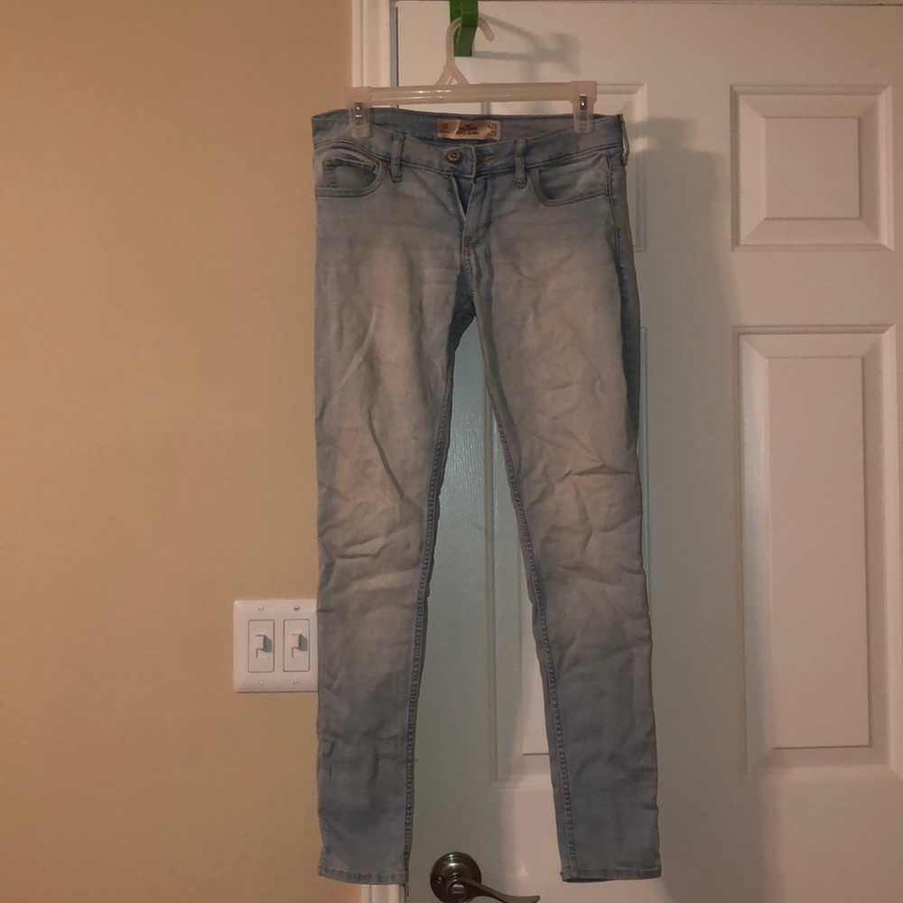Light blue low rise skinny jeans